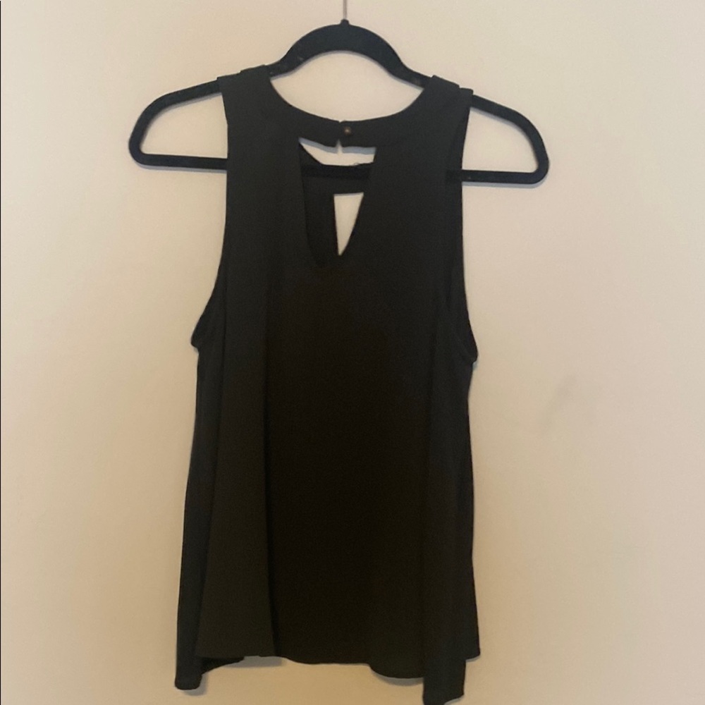Xhilaration Black Sleeveless Tank Top with V-Neck
